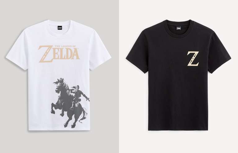 Sélection d'articles en promotion - Ex : T-shirt Zelda pour Homme - Blanc ou Noir - Tailles du XS au 2XL