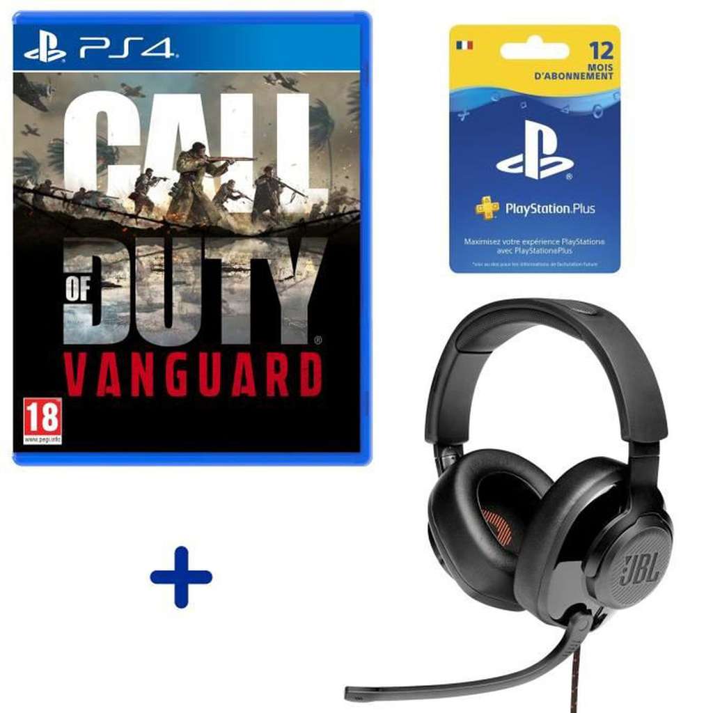 [Via l'appli] Pack : Call of Duty Vanguard sur PS4 + 1 an d'abonnement au Playstation Plus + Casque gaming JBL Quantum 300