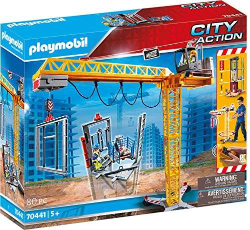 Jouet Playmobil City Action (70441) - Grue radio-commandée avec mur de construction (Via coupon)