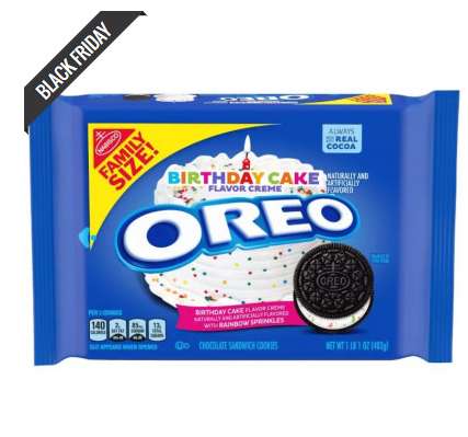Sélection d'Articles en Promotion - Ex: Paquet de biscuits Oreo Birthday Cake format familial + 1 Candy Cane Offert (myamericanmarket.com)