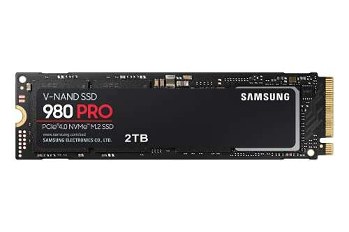SSD Interne NVMe M.2 Samsung 980 Pro MZ-V8P2T0BW - 2 To, Contrôle thermique intelligent, Compatible PS5