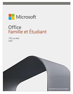 Logiciel Microsoft Office Famille et Étudiant 2021 pour 1 PC ou Mac (licence à vie sans abonnement)