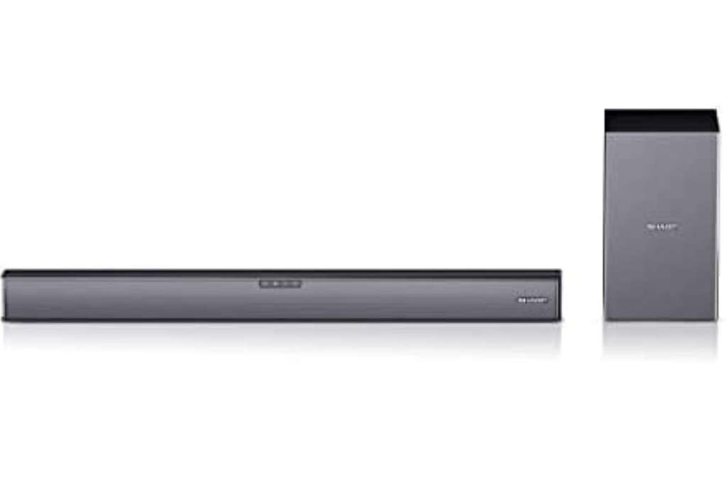 Barre de son 2.1 Sharp HT-SBW182 avec Caisson de Basses sans Fil (HDMI Arc/CEC, Bluetooth, AUX, 74 cm) Noir