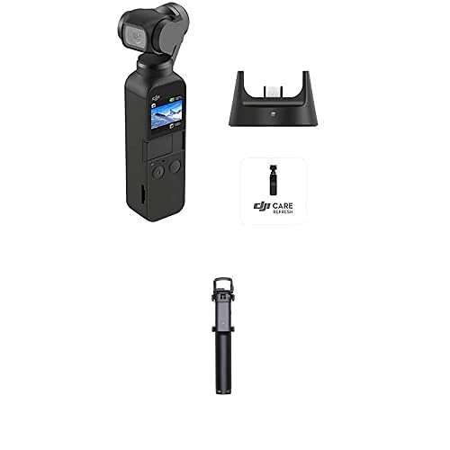 DJI Osmo Pocket Prime Combo avec Kit d'Accessoires et Care Refresh, Caméra Intégrée + Barre Extension