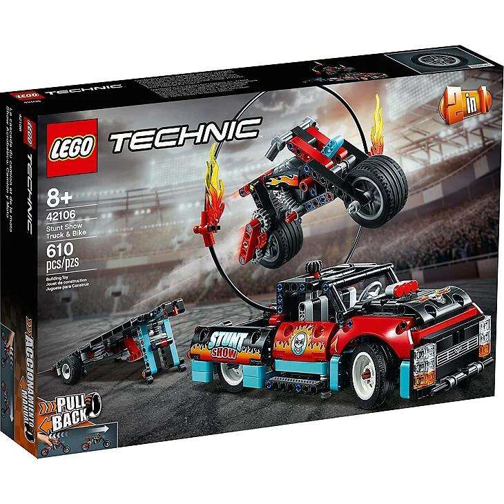 Sélection de Lego Technic en promotion - Ex : Lego Technic Le Spectacle De Cascades Du Camion Et De La Moto 42106 (via 13,50€ sur la carte)