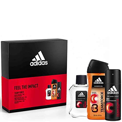 Coffret adidas team force 3 : Eau de toilette 100ml + Déodorant 150ml + Gel douche 250ml