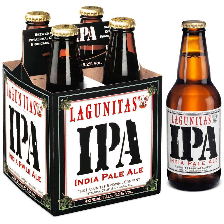 Lot de 2 packs de 4 bouteilles de bière blonde californienne Lagunitas Ipa - 8 x 35.5 cl