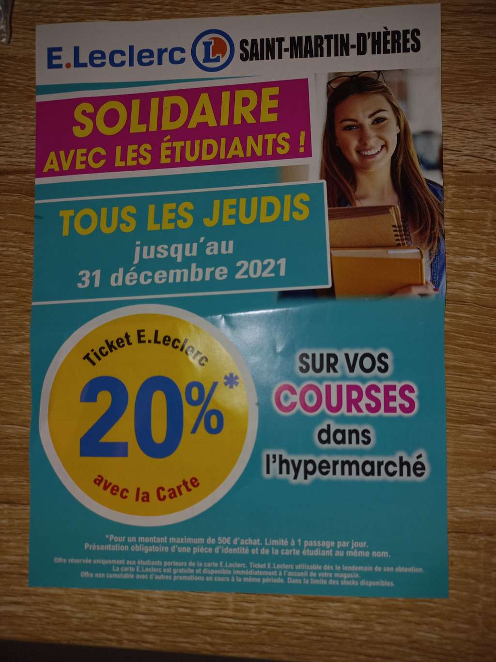 [Etudiants] 20% offerts en ticket Leclerc sur les courses - Leclerc Saint-martin-d'Heres (38)