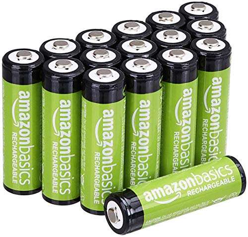 Lot de 16 Piles rechargeables Amazon Basics - AA, 2000 mAh