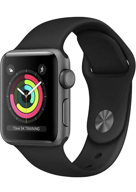 Montre connectée Apple Watch Series 3 (GPS, 38mm) - boitier en aluminium gris sidéral, bracelet sport noir