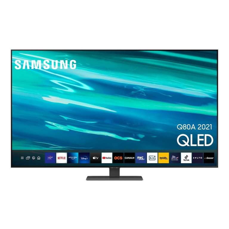 TV 65" Samsung 65Q80A (2021) - 4K, QLED, 100Hz, HDMI 2.1, Full LED Local Diming, Smart TV (via 359,80€ sur la carte)