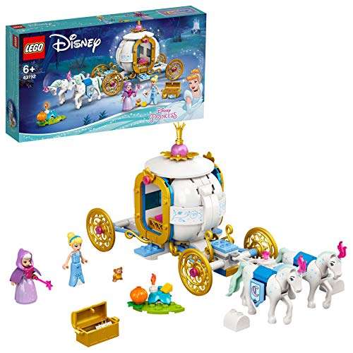 Jeu Lego Disney Princess Le carrosse Royal de Cendrillon avec 2 Mini-poupées et des Figurines de Chevaux (43192)