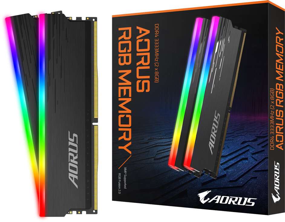Kit de RAM GigaByte Aorus RGB DDR4-3333 CL18 - 16 Go (2x8)