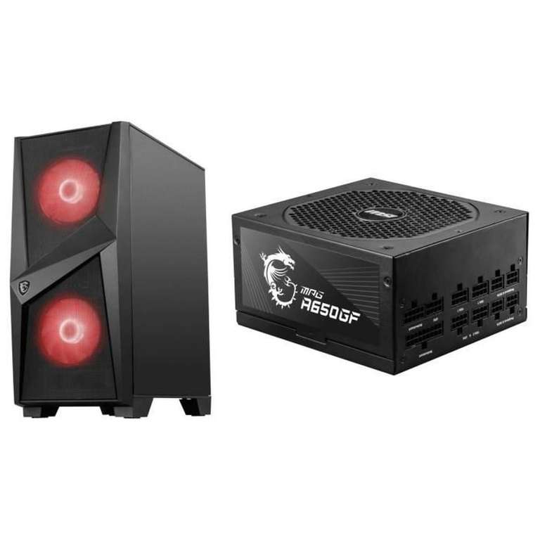 Pack MSI : Boitier PC Mag Forge 100M + Alimentation PC MPG A650GF - 650W 80+ Gold Modulaire (ODR de 10€)