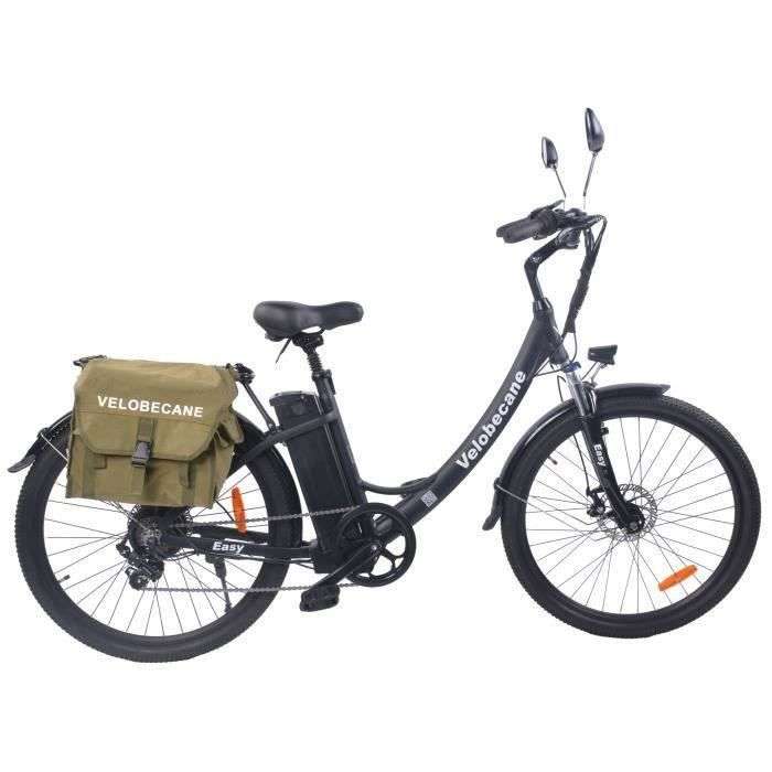 Vélo électrique 26" Vélobécane Easy+ - 7 Vitesses, Freins à disque, Autonomie 75 km, Cadre aluminium, Noir