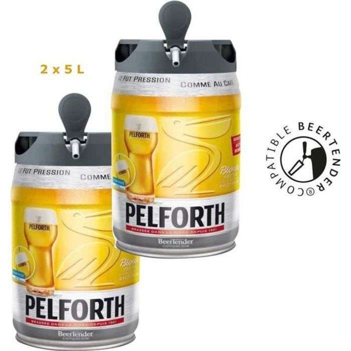 Lot de 2 fûts de bière Pelforth blonde compatible Beertender (2 x 5L)