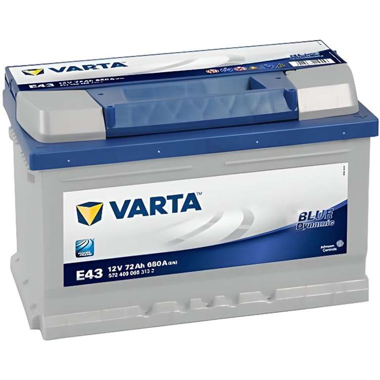 Sélection de Batteries auto Varta en promotion - Ex : E43 Blue Dynamic - 12V 72AH 680A (+ Droite)