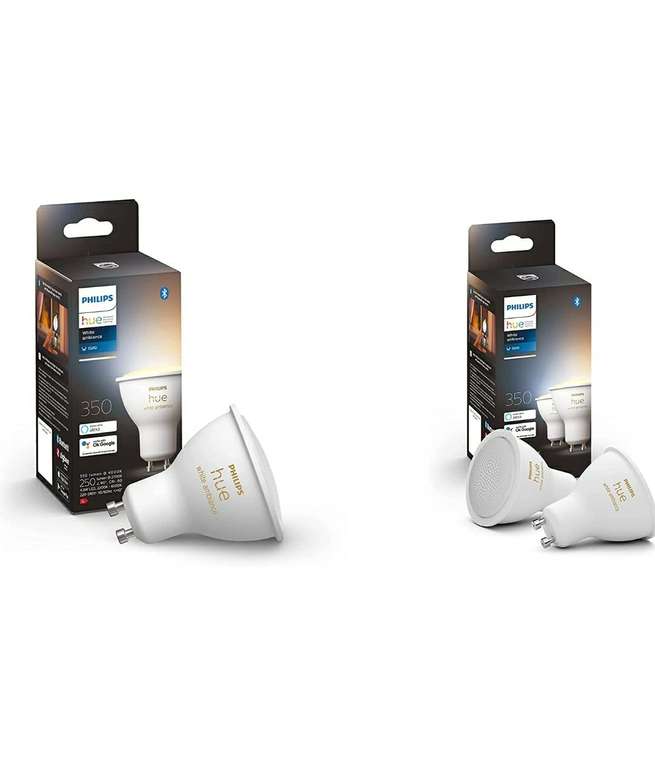 Lot de 3 ampoules connectées LED GU10 Philips Hue White Ambiance