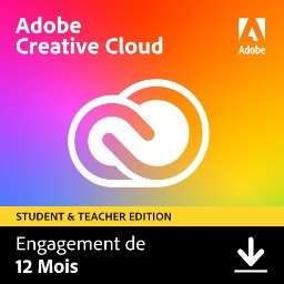 Licence de 12 Mois pour la suite Adobe Creative Cloud All Apps pour Étudiants/Étudiants (Dématérialisé)