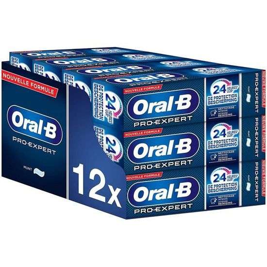 Lot 12 dentifrices Oral-B Pro Expert Nettoyage Intense - 12x75ml