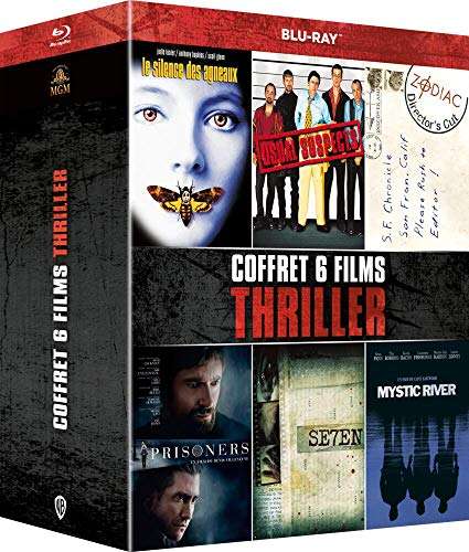 Coffret Blu-ray 6 Films Thriller - Le Silence des Agneaux + Mystic River + Prisoners + Seven + Usual Suspects + Zodiac