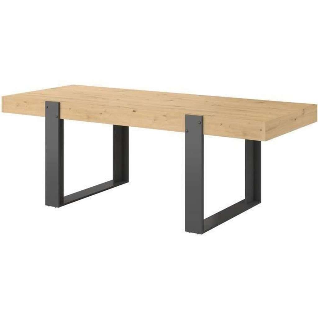 Table à manger - Décor chêne artisan et Gris Ombre - L 223,9 x P 93 x H 78,6 cm (+ 10% en cagnotte CDAV)