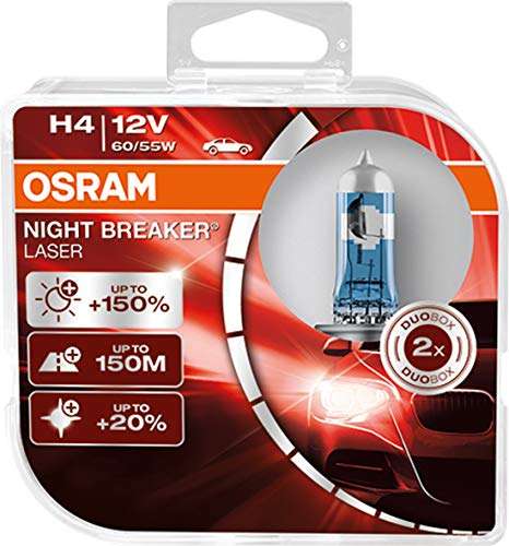 Lot de 2 lampes de phare halogène Osram Night Breaker Laser H4 - 12V (64193NL-HCB)