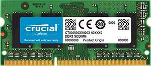 Mémoire RAM DDR3 Crucial CT102464BF186D 8Go - 1866 MT/s, PC3-14900, SODIMM 204-Pin