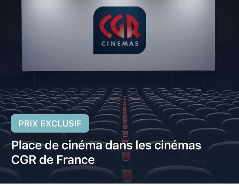 Place de cinéma CGR - Valable dans l'ensemble du réseau jusqu'au 07 Juin 2022 (feverup.com)