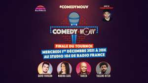 Invitation gratuite pour la soirée de stand-up Comedy Mouv' le Mercredi 1 décembre 2021 à 20h au Studio 104 à Paris (75016)
