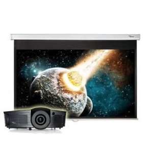 Vidéoprojecteur Optoma HD141X (Full HD, 3D) + écran de projection Optoma DS-9072PWC (16/9, 182cm de diagonale)