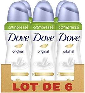 Lot de 6 Déodorants Spray Compressé Dove Original Anti-Transpirant, Efficace 48h Anti-Irritations Femme - 6x100ml