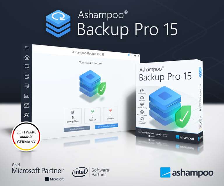 Logiciel Ashampoo Backup Pro 15 - Version complète sur PC (Dématérialisé - computerbild.de)