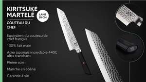 Couteau de cuisine KOTAI type Kiristuke martelé - lame : 20 cm
