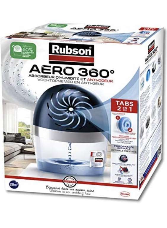 Absorbeur d'humidité Rubson Aero 360° (1 recharge incluse)