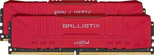 Kit mémoire DDR4 Crucial Ballistix 32 Go (2 x 16 Go) - 3600 MHz, CL16, Rouge (BL2K16G36C16U4R)