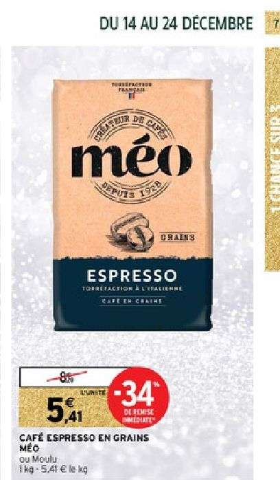 Café en Grains ou Moulu Meo Espresso (1 kg)
