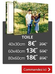 Sélection de photos sur toile en promotion à partir de 8€ (hors livraison) - Ex : Toile 80 x 60 cm à 18€