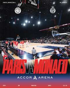 Billet Carré Or pour le match de basket Paris Basketball / AS Monaco - Accor Hotel Arena Paris (75)