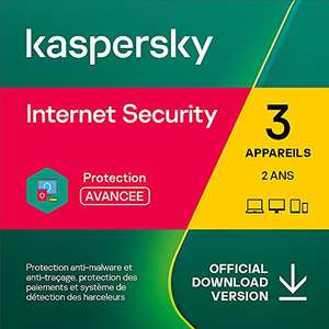 Licence Kaspersky Internet Security 2022 - 3 Appareils, 2 Ans, Windows/Mac/Android (Dématérialisé)