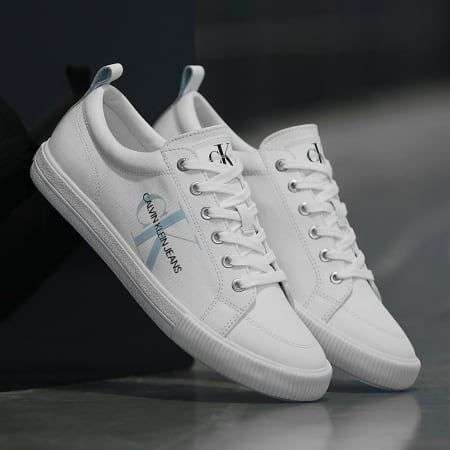Chaussures Calvin Klein Vulcanized Lace Up 0274 Triple White - Tailles 40 à 44