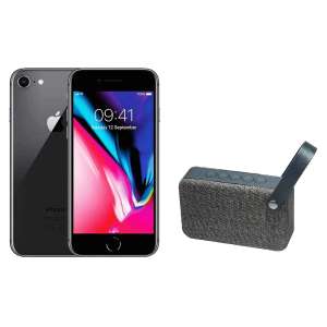 Smartphone 4.7" Apple iPhone 8 (64 Go, gris, reconditionné) + Accessoires et Enceinte