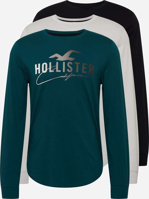 Lot de 3 t-shirts à manches longue Hollister - 100% coton, Tailles S & M