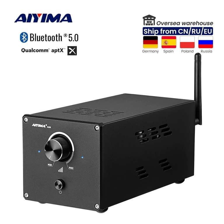 Amplificateur AIYIMA A08 - TPA3255, Bluetooth 5.0, 315W x 2, Audio, haut-parleur, classe D, décodage PCM5102