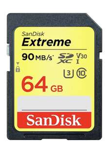Carte Mémoire SDXC Sandisk Extreme - 64 Go , Classe 10, U3, V30 (Vendeur tiers)
