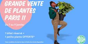1 billet réservé (gratuit) = 1 petite plante offerte (Paris-Tours-Nantes-Bruxelles)
