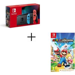 Pack Console Nintendo Switch Néon avec Jeu Mario + Lapins Crétins - (Dématérialise)