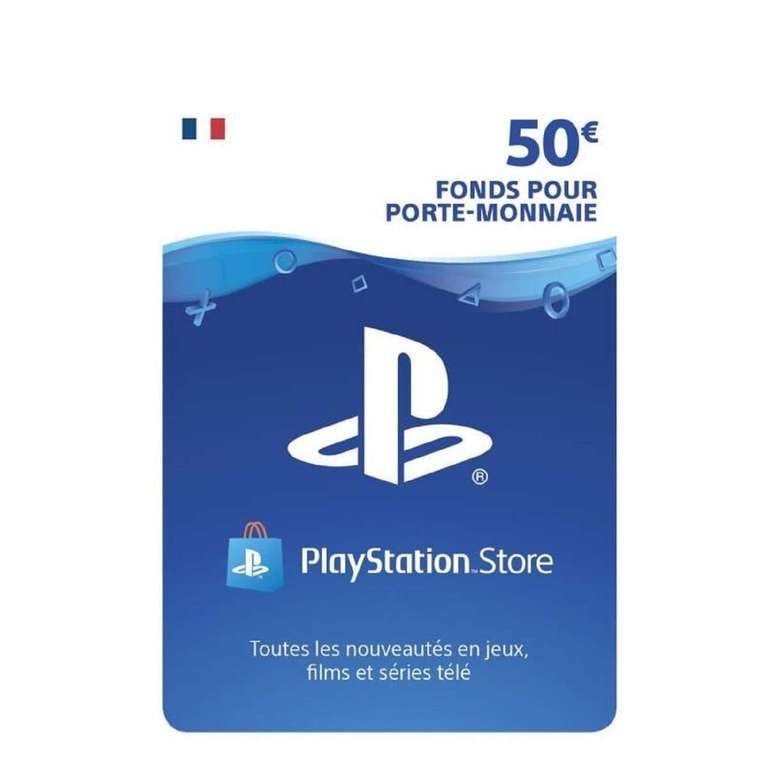 Sélection de cartes Playstation Store en promotion - Ex : Carte PlayStation Store de 50€ (Dématérialisée)