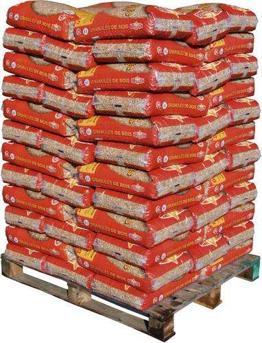 Palette de 72 sacs de granulés de bois FLAMINO (15 kg) soit 1080kg