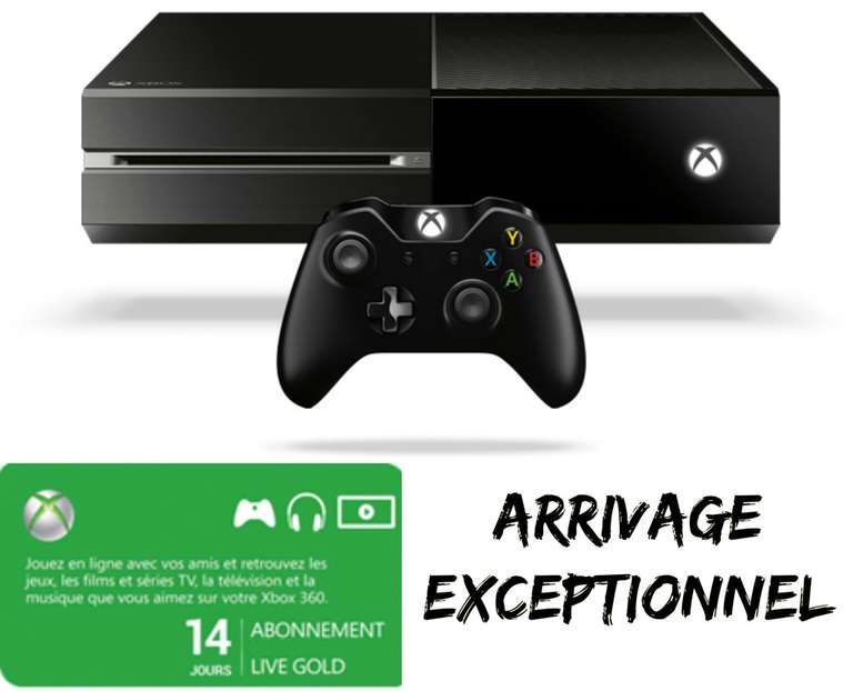 Pack console Microsoft Xbox One (500 Go) + abonnement de 14 jours au Live Gold
